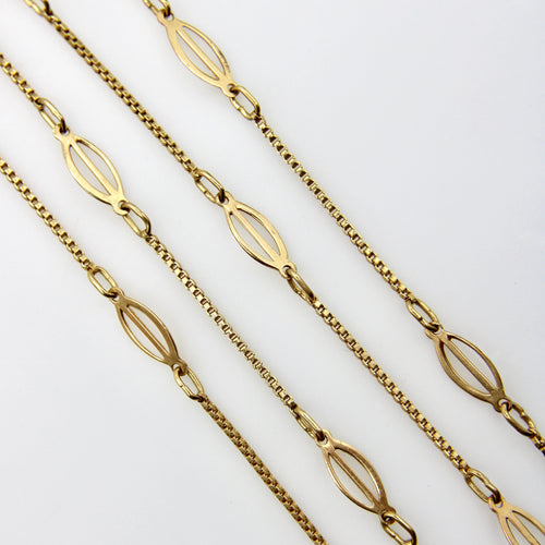 Collier Chaîne vintage à maillons fantaisie en or 18 carats, 80 cm 58 Facettes