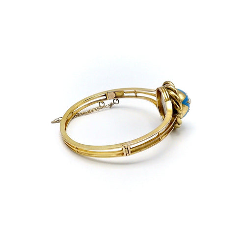 Bracelet Victorien - Bracelet étoile en or jaune 14 carats, émail, perle et diamants 58 Facettes