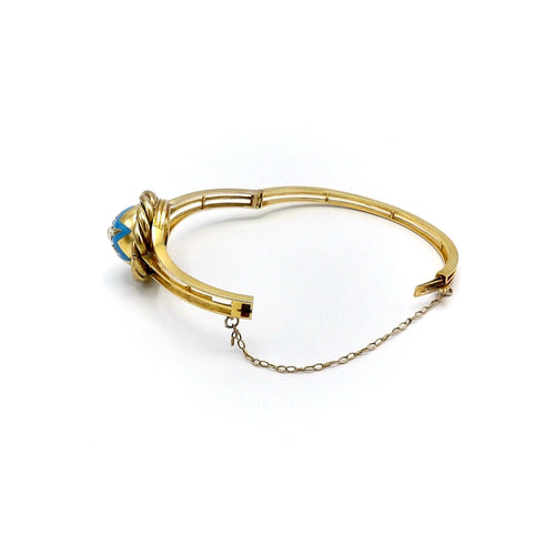 Bracelet Victorien - Bracelet étoile en or jaune 14 carats, émail, perle et diamants 58 Facettes