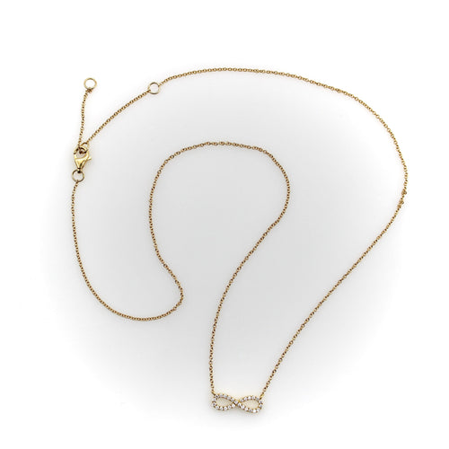 Collier Collier infini en or jaune 18 carats et diamants 58 Facettes