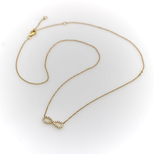 Collier Collier infini en or jaune 18 carats et diamants 58 Facettes