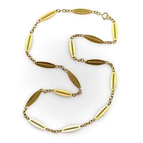 Collier Chaîne victorienne française - Collier en or 18k à maillons alternés 18” 58 Facettes