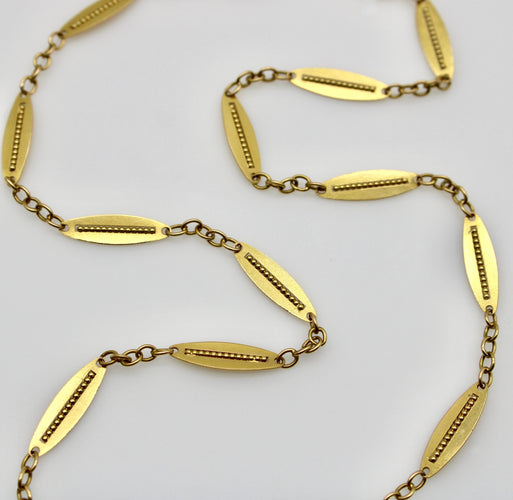 Collier Chaîne victorienne française - Collier en or 18k à maillons alternés 18” 58 Facettes
