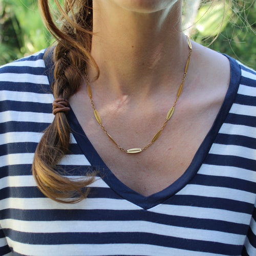 Collier Chaîne victorienne française - Collier en or 18k à maillons alternés 18” 58 Facettes