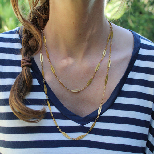 Collier Chaîne victorienne française - Collier en or 18k à maillons alternés 18” 58 Facettes
