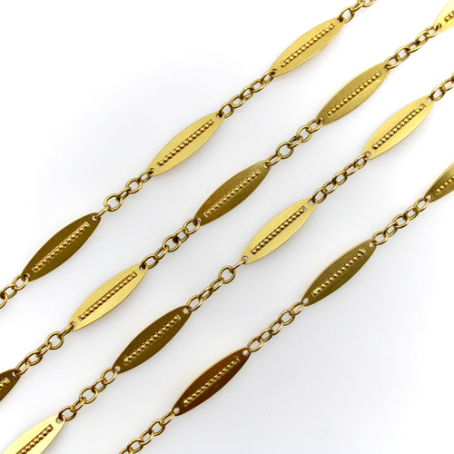 Collier Chaîne victorienne française - Maillons alternés en or 18 carats 58 Facettes