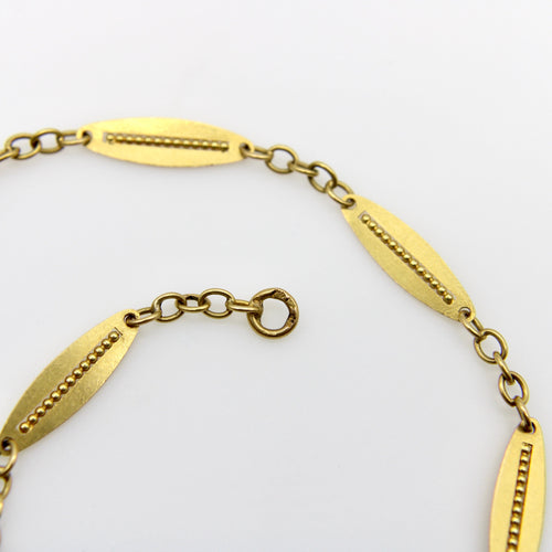 Collier Chaîne victorienne française - Maillons alternés en or 18 carats 58 Facettes