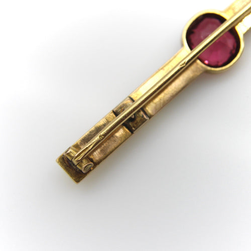 Broche Broche française - Broche en or 18 carats avec tourmaline et diamants 58 Facettes