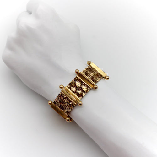 Bracelet Bracelet tissé moderniste en or jaune 18 carats 58 Facettes