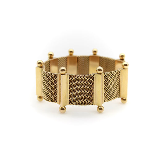 Bracelet Bracelet tissé moderniste en or jaune 18 carats 58 Facettes