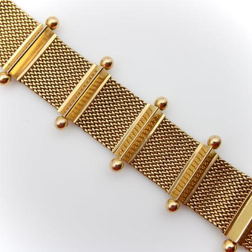 Bracelet Bracelet tissé moderniste en or jaune 18 carats 58 Facettes