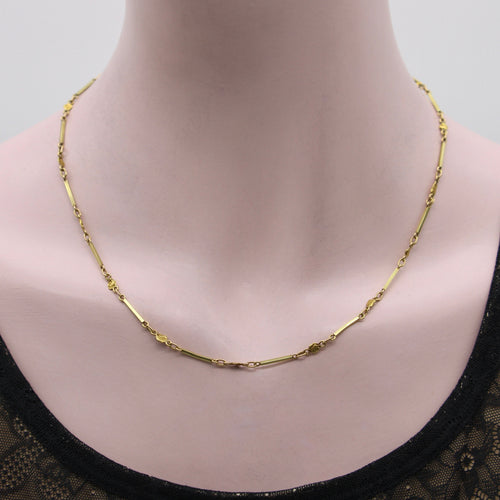 Collier Collier vintage à maillons barres et pépites en or 14K et 20K-24K 58 Facettes