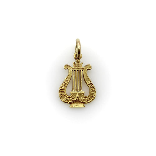 Pendentif Pendentif charm lyre victorien en or 14K 58 Facettes A1000Q
