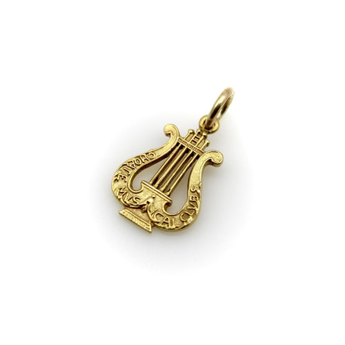 Pendentif Pendentif charm lyre victorien en or 14K 58 Facettes A1000Q