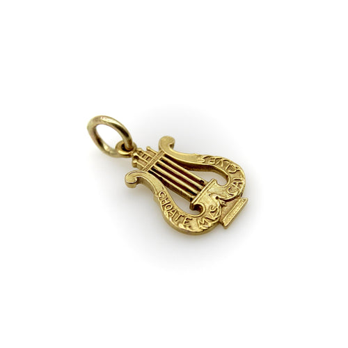 Pendentif Pendentif charm lyre victorien en or 14K 58 Facettes A1000Q