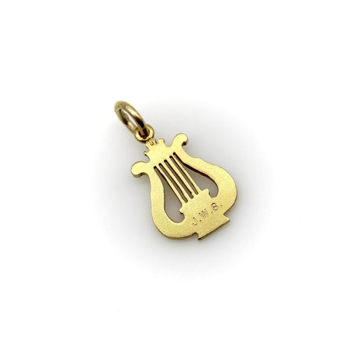 Pendentif Pendentif charm lyre victorien en or 14K 58 Facettes A1000Q