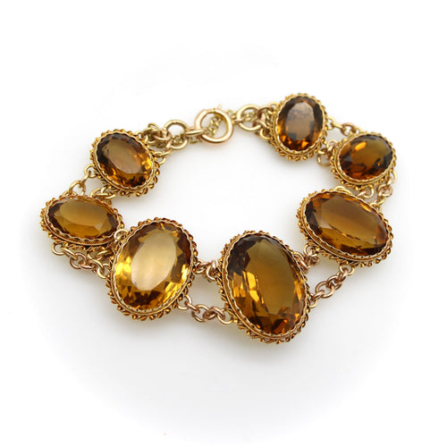 Bracelet Bracelet victorien en or 14K et citrines 58 Facettes