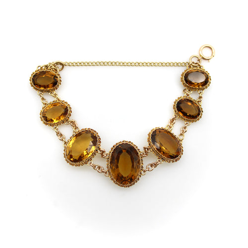 Bracelet Bracelet victorien en or 14K et citrines 58 Facettes