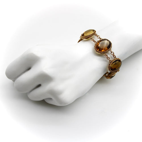Bracelet Bracelet victorien en or 14K et citrines 58 Facettes
