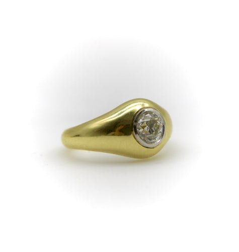 Bague 55 Signature Collection - Bague en or 18k et diamant taille ancienne 58 Facettes