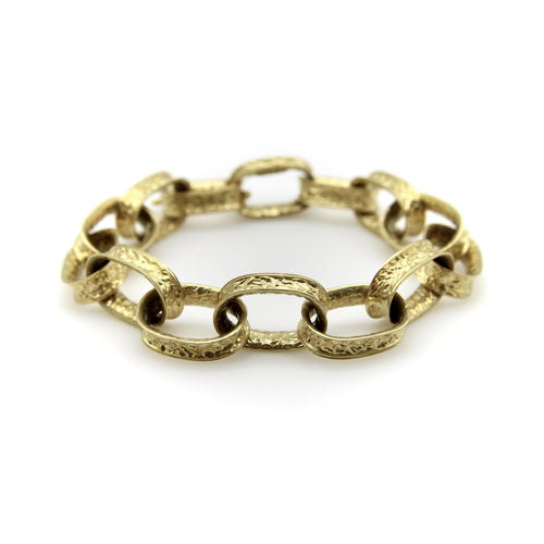 Bracelet Bracelet vintage à maillons ovales en or jaune 18 carats 58 Facettes A1001C
