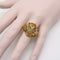 Bague 54 Bague briar patch en or jaune 14k et opales de feu 58 Facettes A1001J