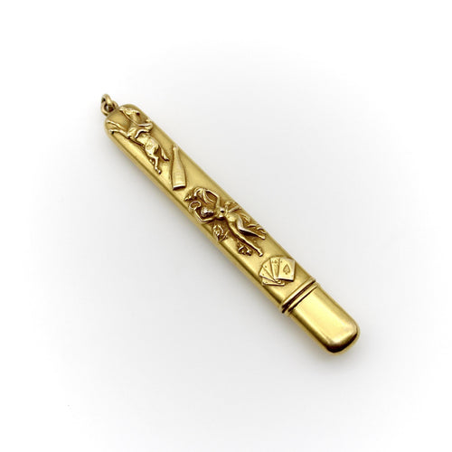 Pendentif Battin & Co. - Étui à crayon édouardien en or 14k 58 Facettes A1002C