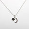 Collier Collier lune et étoile en or blanc 14K avec diamants 58 Facettes A2003E