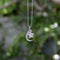 Collier Collier lune et étoile en or blanc 14K avec diamants 58 Facettes A2003E