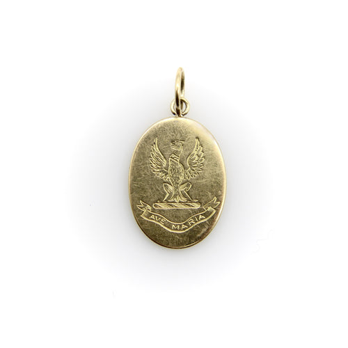 Pendentif Victorien - Pendentif Ave Maria aigle en or 18k 58 Facettes A2004L