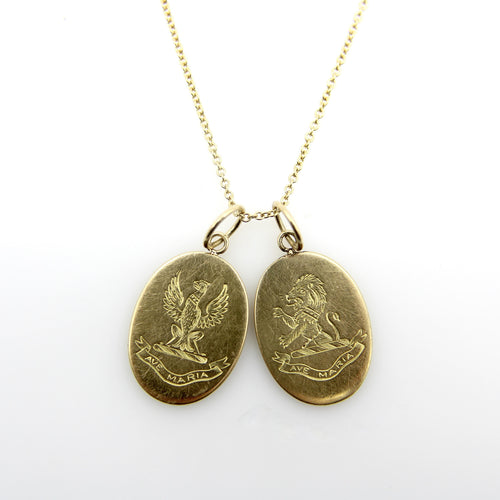 Pendentif Victorien - Pendentif Ave Maria aigle en or 18k 58 Facettes A2004L