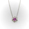 Collier Collier vintage - Pendentif fleur en platine, saphir rose et diamants 58 Facettes A2003H