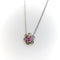 Collier Collier vintage - Pendentif fleur en platine, saphir rose et diamants 58 Facettes A2003H