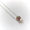 Collier Collier vintage - Pendentif fleur en platine, saphir rose et diamants 58 Facettes A2003H