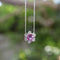 Collier Collier vintage - Pendentif fleur en platine, saphir rose et diamants 58 Facettes A2003H