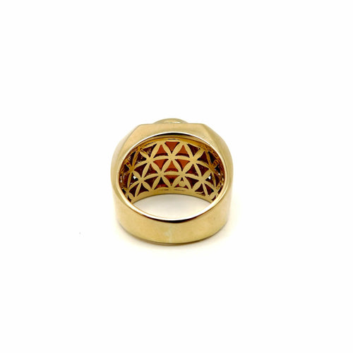 Bague 57 Bague cocktail vintage en or jaune 14k avec opale et diamants 58 Facettes