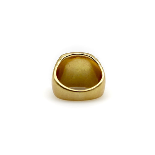 Bague Bague chevalière en or jaune 18 carats avec émail noir et vert 58 Facettes