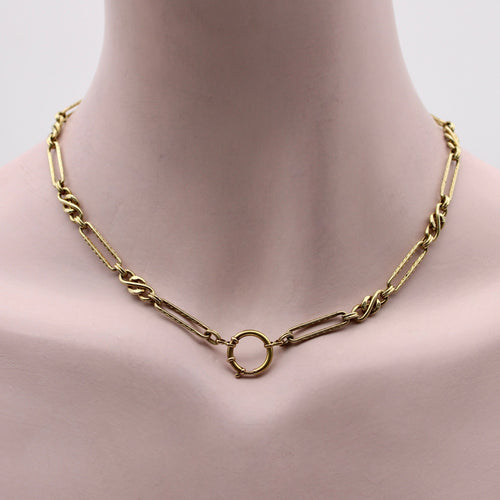 Collier Signature - Collier chaîne à maillons fantaisie en or 14K 58 Facettes