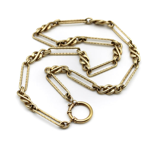 Collier Signature - Collier chaîne à maillons fantaisie en or 14K 58 Facettes