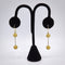 Boucles d'oreilles Or 18K - Boucles d’oreilles pendantes revival étrusque à double boule et diamants 58 Facettes