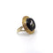 Bague 50 Bague micro-mosaïque oiseau en or 14 carats et onyx 58 Facettes