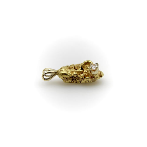 Pendentif Pendentif vintage - Charme pépite en or 22K et diamant 58 Facettes A1000K