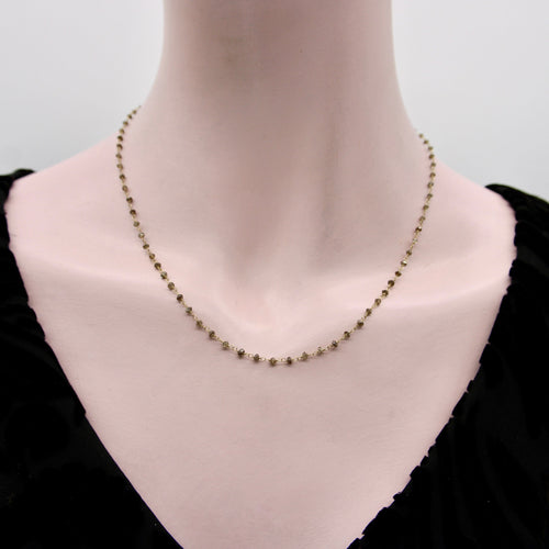 Collier Collier en or 18k à perles facettées de diamants sel et poivre 58 Facettes