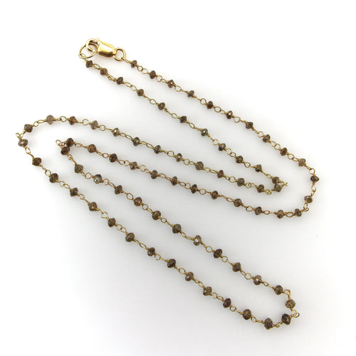 Collier Collier en or 18k à perles facettées de diamants sel et poivre 58 Facettes