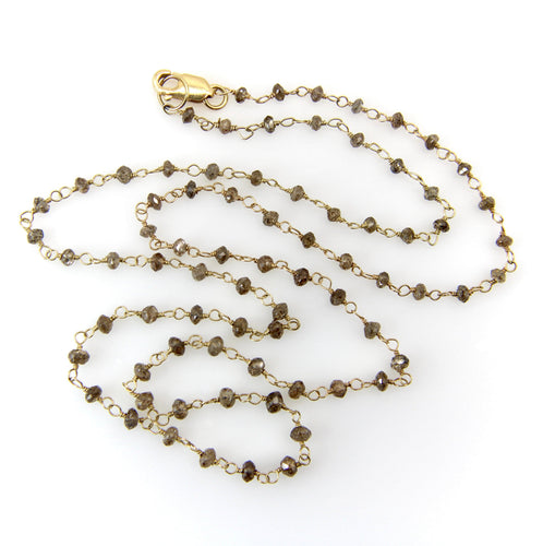 Collier Collier en or 18k à perles facettées de diamants sel et poivre 58 Facettes