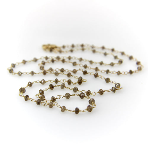 Collier Collier en or 18k à perles facettées de diamants sel et poivre 58 Facettes