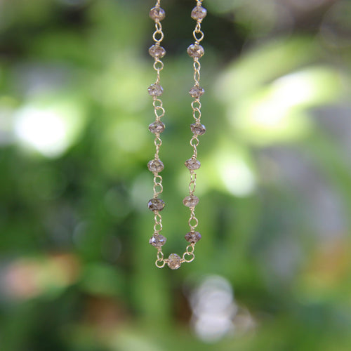 Collier Collier en or 18k à perles facettées de diamants sel et poivre 58 Facettes