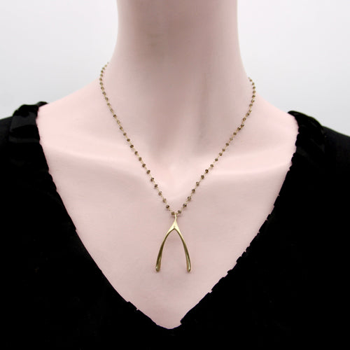 Collier Collier en or 18k à perles facettées de diamants sel et poivre 58 Facettes