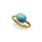 Bague 56 Bague artisanale - Cabochon turquoise persane en or 24K 58 Facettes A20077