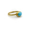 Bague 56 Bague artisanale - Cabochon turquoise persane en or 24K 58 Facettes A20077